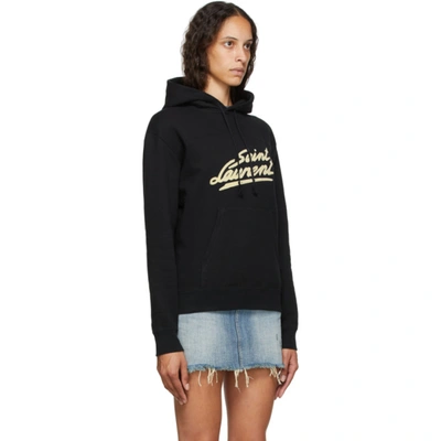 Shop Saint Laurent Black 50's Signature Hoodie In 1095 Black