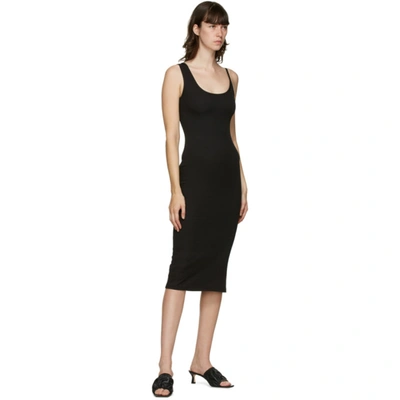 Shop Christopher Esber Ssense Exclusive Black Asymmetric Strap Midi Dress