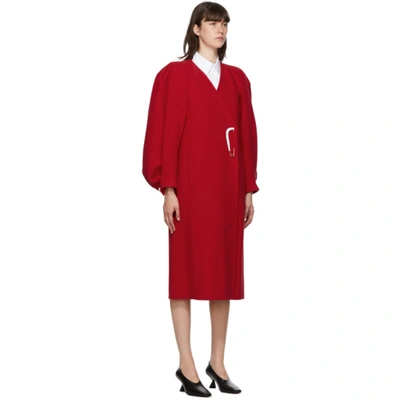 Shop Givenchy Red Wool Varnished Pin Coat In 629 Pop Red