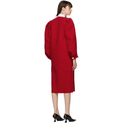Shop Givenchy Red Wool Varnished Pin Coat In 629 Pop Red
