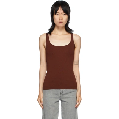 Shop Totême Brown Urda Tank Top In 899 Dark Br