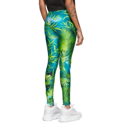 Shop Versace Green Jungle Leggings In A7488 Green