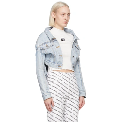 Shop Alexander Wang Blue Bleached Denim Tie Front Skort In 270 Pebble