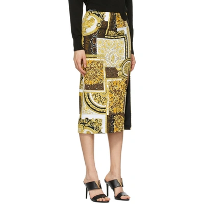 Shop Versace Gold Pattern Skirt In 5n030 Gold