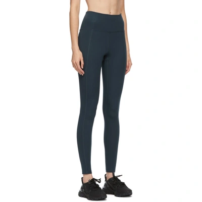 Shop Girlfriend Collective Navy High-rise Compressive Leggings In Midnight