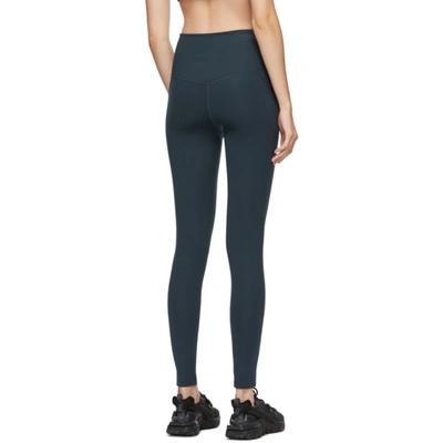 Shop Girlfriend Collective Navy High-rise Compressive Leggings In Midnight