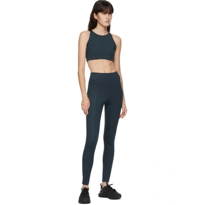 Shop Girlfriend Collective Navy High-rise Compressive Leggings In Midnight