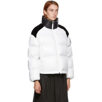 Shop Moncler White Down Chouelle Jacket In 032 White