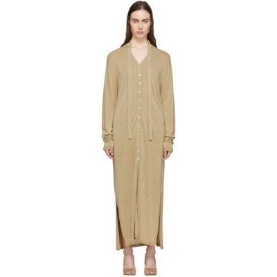 Shop Lemaire Beige Cardigan Dress In 230 Beige