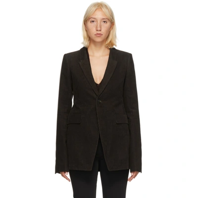 Shop Rick Owens Brown Corduroy Blazer In 78 Dark Dus