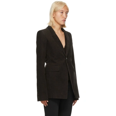 Shop Rick Owens Brown Corduroy Blazer In 78 Dark Dus