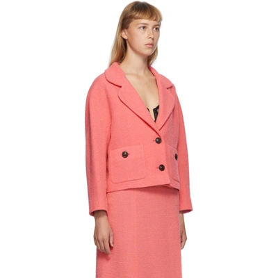 Shop Gucci Pink Tweed Blazer In 5175 Viv.az