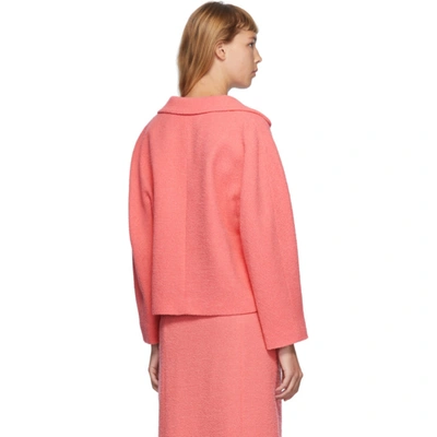 Shop Gucci Pink Tweed Blazer In 5175 Viv.az