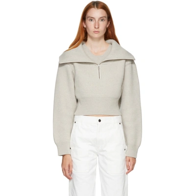 Jacquemus Risoul Layered Ribbed Merino Wool Jumper In Light Grey