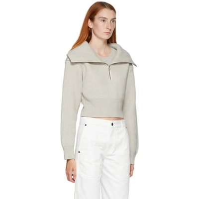 Jacquemus Risoul Layered Ribbed Merino Wool Jumper In Light Grey
