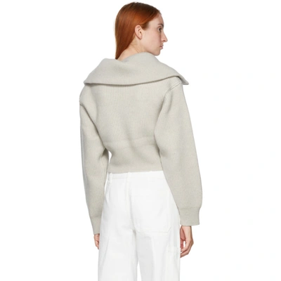 Jacquemus Risoul Layered Ribbed Merino Wool Jumper In Light Grey
