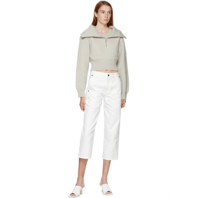 Jacquemus Risoul Layered Ribbed Merino Wool Jumper In Light Grey