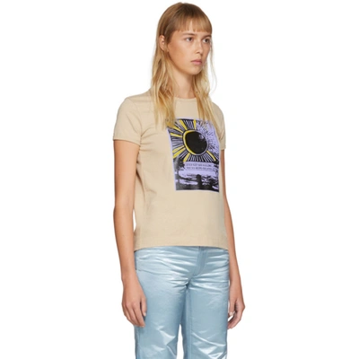 Shop Marc Jacobs Beige Graphic Cap Sleeve T-shirt In 155 Beige