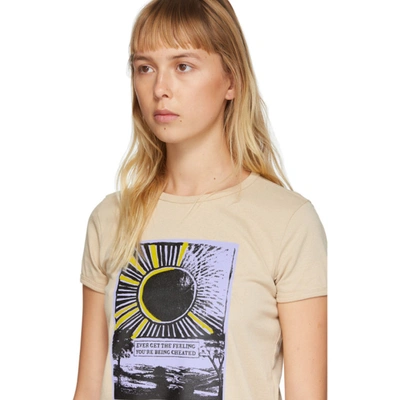 Shop Marc Jacobs Beige Graphic Cap Sleeve T-shirt In 155 Beige