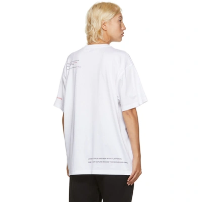 Shop Burberry White 'love' Swan T-shirt