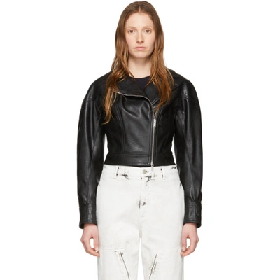 Shop Stella Mccartney Black Alter Leather Biker Jacket In 1000 Black