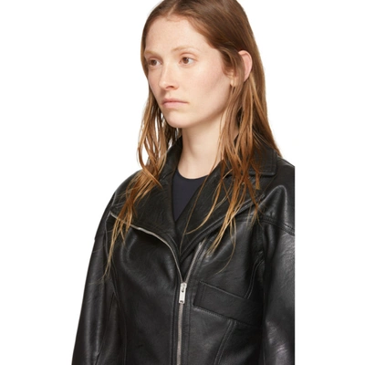 Shop Stella Mccartney Black Alter Leather Biker Jacket In 1000 Black