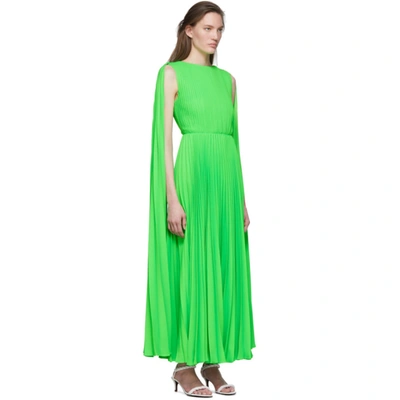 Shop Valentino Green Pleated Dress In 23h Ngreen