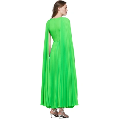 Shop Valentino Green Pleated Dress In 23h Ngreen