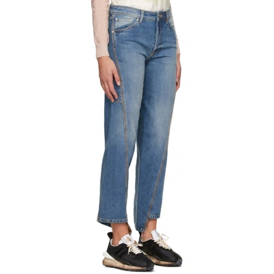 Shop Lanvin Blue Twisted Jeans In 22 Light Bl