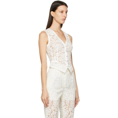 Shop Dolce & Gabbana Off-white Lace Vest In W0001 White
