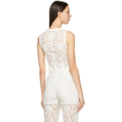 Shop Dolce & Gabbana Off-white Lace Vest In W0001 White