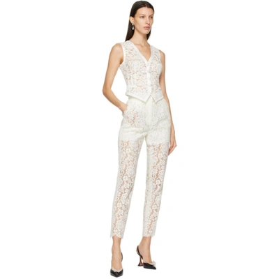 Shop Dolce & Gabbana Off-white Lace Vest In W0001 White