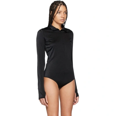 Shop Wolford Black Shimmering Glass String Bodysuit In 7005 Black