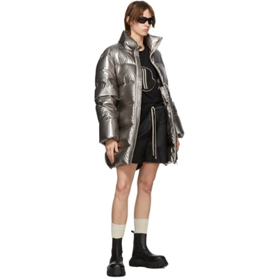 Shop Rick Owens Silver Moncler Edition Down Cyclopic Coat In 920 Silver