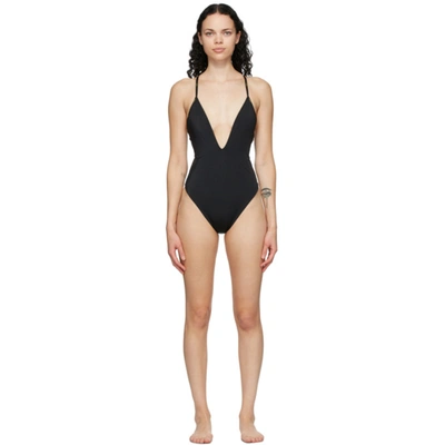 Shop Fendi Reversible Brown & Black 'forever ' One-piece Swimsuit In Fogme Black