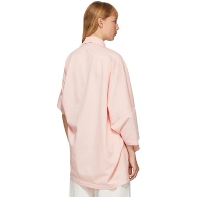 Shop Lanvin Pink Oversize Asymmetric Polo In 50 Pink