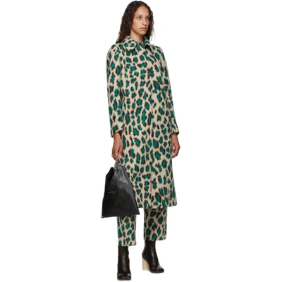 Shop Mm6 Maison Margiela Beige Leopard Tailored Coat In 001f Leopar