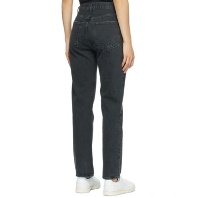 Shop Agolde Black 90s Pinch Waist High-rise Straight Jeans In Black Tea