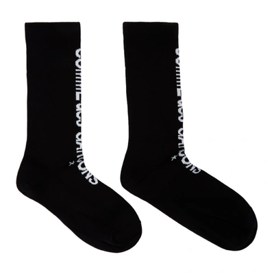 Shop Comme Des Garçons Comme Des Garcons Black Vertical Logo Socks In 1 Black