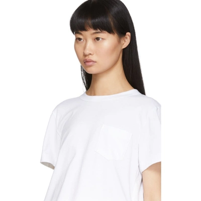 Shop Sacai White Open Back T-shirt In 101 White