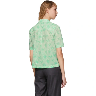 Shop Commission Nyc Green Bowling Short Sleeve Shirt In Green Hibis