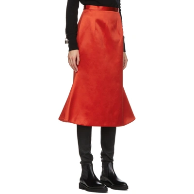 Shop Christopher Kane Red Satin Bell Skirt