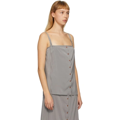 Shop Lemaire Grey Silk Caraco Tank Top In 988 Fume