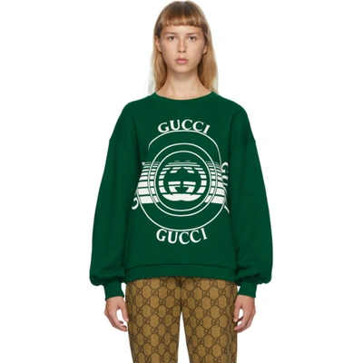 Shop Gucci Green Interlocking G Sweatshirt In 3308 Forest