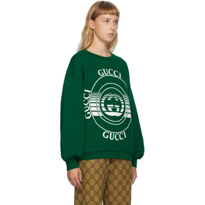 Shop Gucci Green Interlocking G Sweatshirt In 3308 Forest