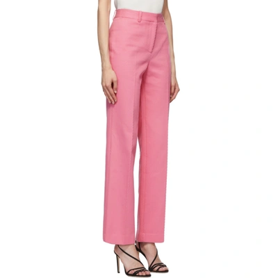 Shop Victoria Beckham Pink High-waisted Slim Leg Trousers In Rose Pink