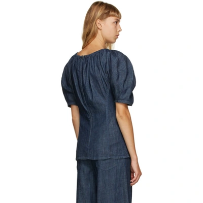 Shop Marni Blue Denim Blouse In 00b74 Orion