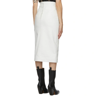 Shop Meryll Rogge White Leather Vintage Slit Skirt In 1 White