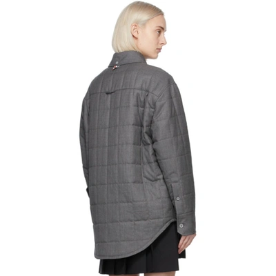 Shop Thom Browne Grey Down Super 120s Shirt Jacket In 035 Mdgry