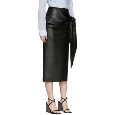 Shop Matériel Tbilisi Black Faux-leather Waist Tie Skirt